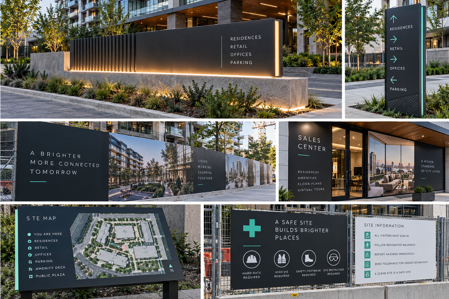 Concept coordinated signage package for a property development