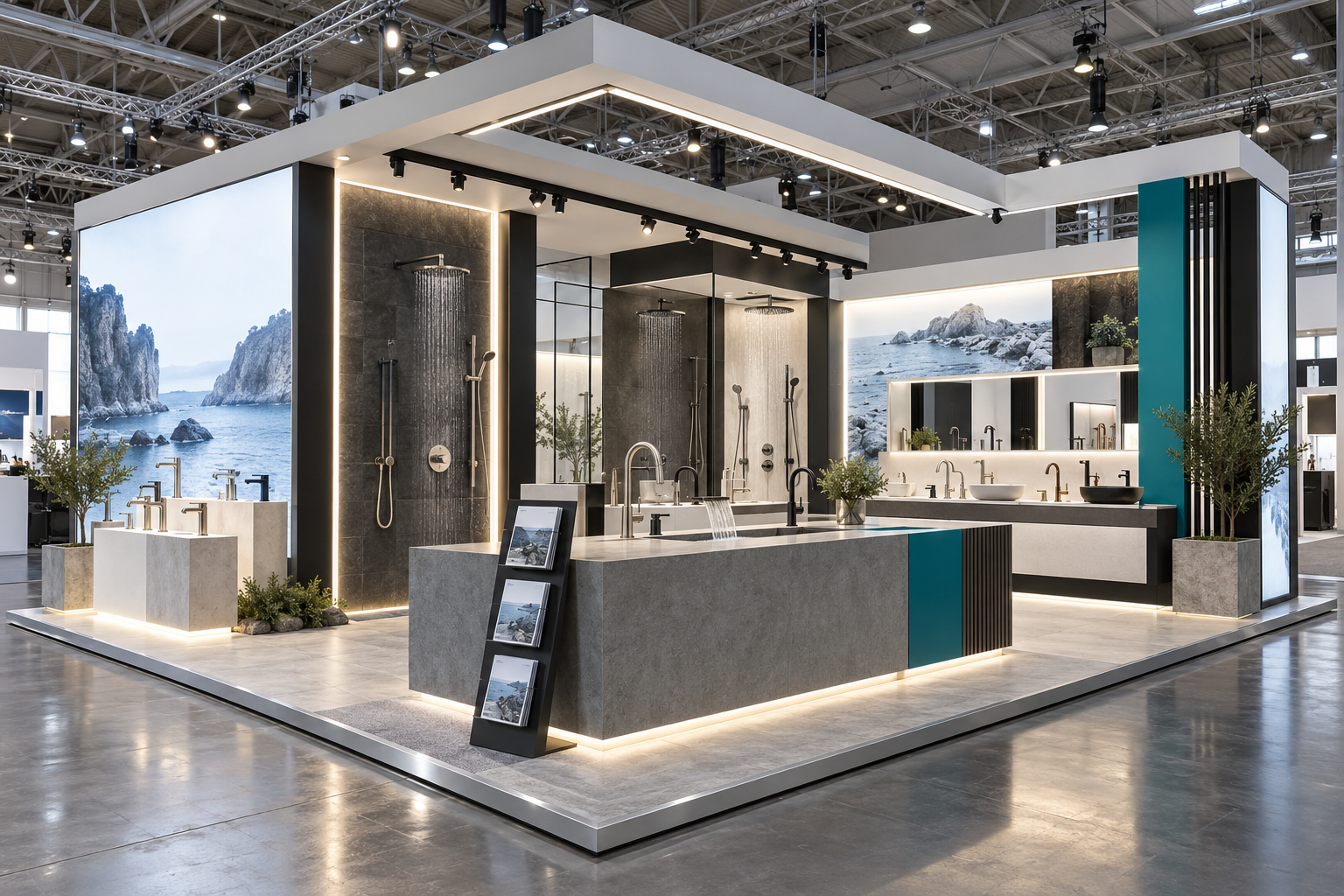 Concept modular bathroom brand trade show booth